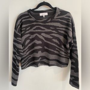 John+Jenn Animal Print Cropped Sweater.  Size S/P.